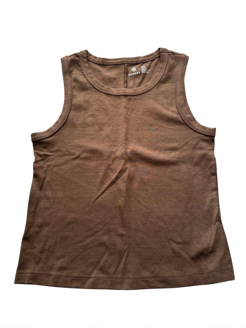 Sundry Anthropologie New Scoop Neck Tank Top in Brown NWT